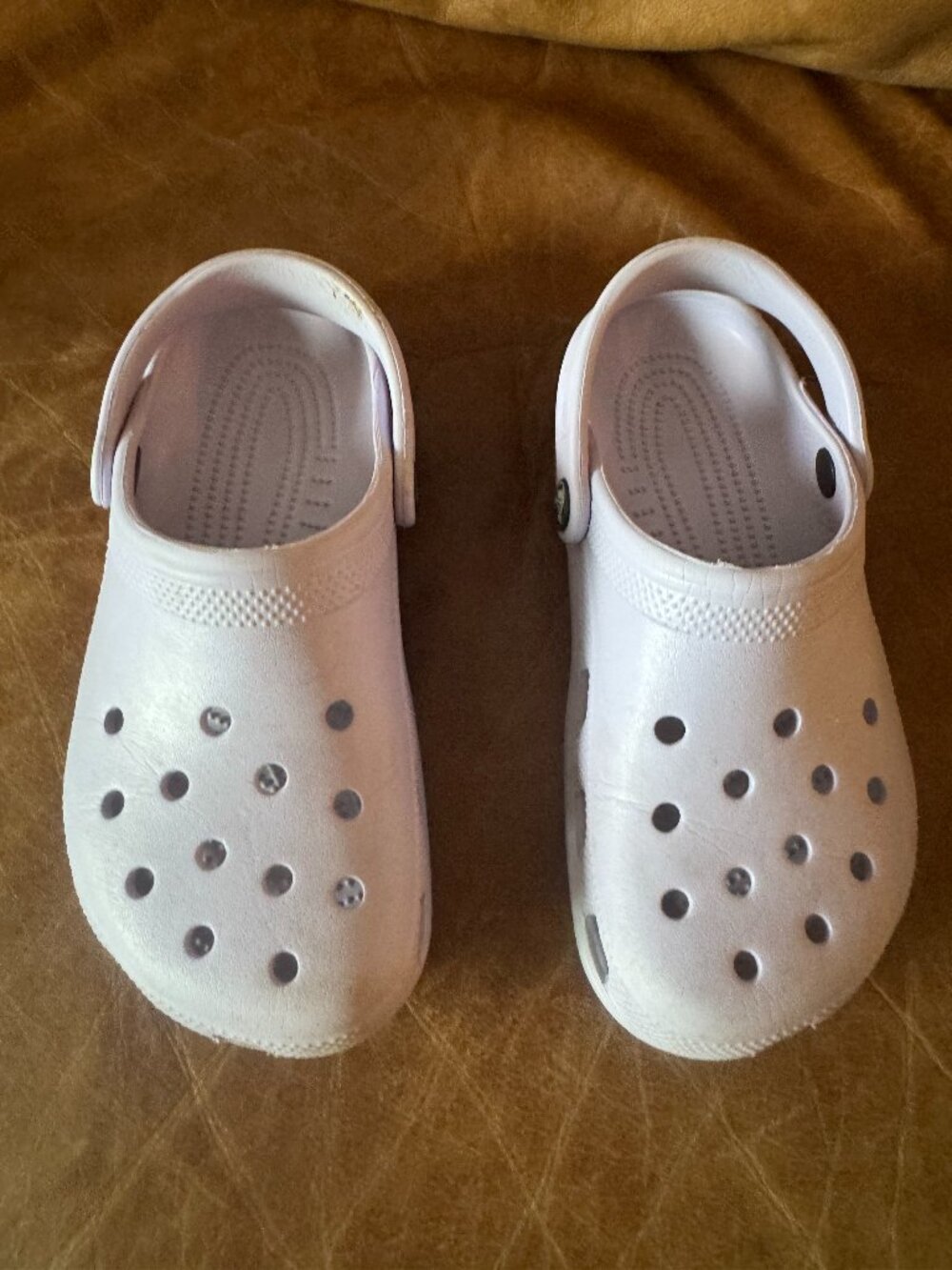 Lilac/lavender colored crocs, women's 6